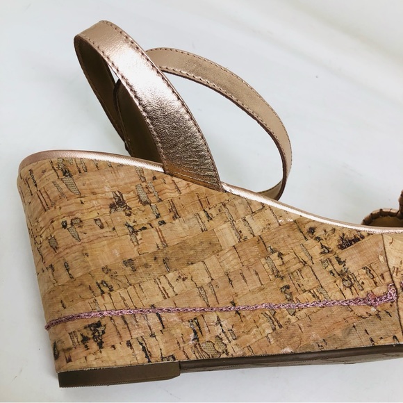 Jack Rogers Rose Gold Keri Cork Wedge Platform Sandals - Picture 9 of 13